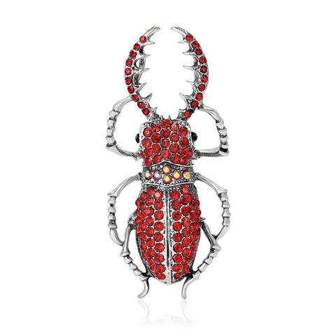 Vintage Legierung Pave Strass Käfer Brosche Bunte Emaille Insekt Hirschkäfer Corsage Für Damen Herren Mode Schmuck