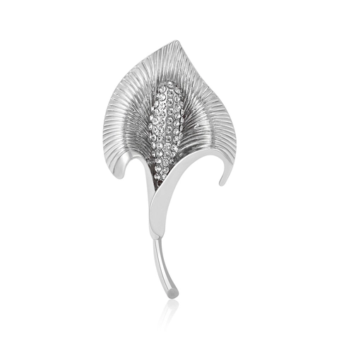 Elegant Alloy Rhinestone Calla Lily Brooch For Women Floral Lacquer Brooch Pin Fashion Clothing Accessory Jewelry Gift