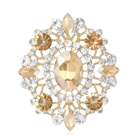 Spilla Palazzo Vintage in Lega con Strass Ovali per Donna Elegante Grande Spilla a Fiore di Cristallo per Cappotti Scialli Matrimonio Gioielli