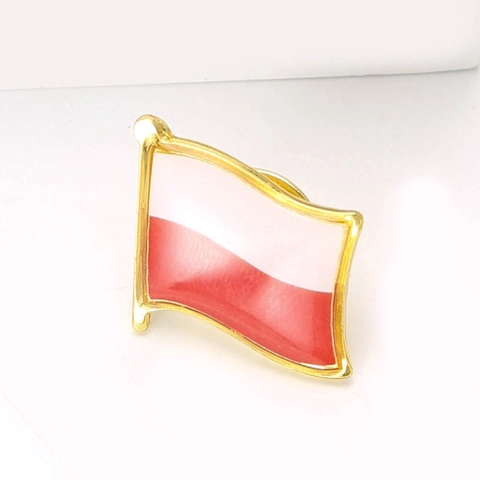 Spilla in Smalto Bandiera della Polonia in Lega di Zinco Spilla da Bavero a Bandiera Ondeggiante per Uomo Donna Gioielli