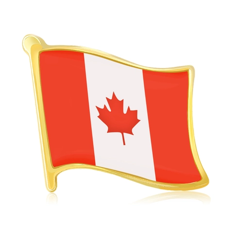 Spilla Smaltata Bandiera del Canada Foglia di Acero Placcato Oro Lega Distintivo Moda Gioielli Accessori per Uomo Donna Vestiti