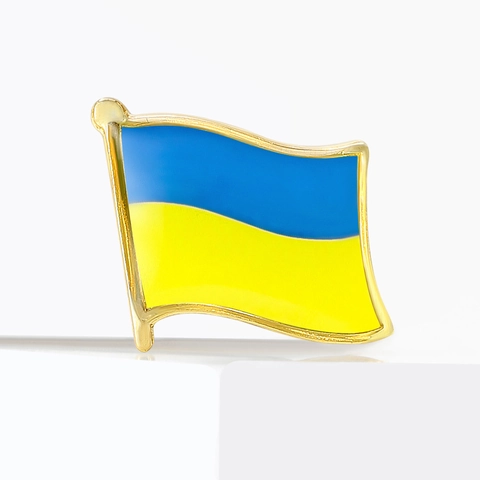 Exquisite Alloy Ukraine Flag Brooch Enamel Drip Oil Lapel Pin Gold Plated Waving Flag Badge For Clothes Men Women Jewelry