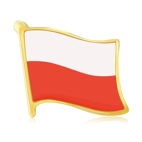 Spilla in Smalto Bandiera della Polonia in Lega di Zinco Spilla da Bavero a Bandiera Ondeggiante per Uomo Donna Gioielli