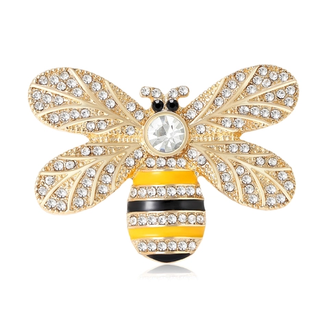 Vintage Legierung Biene Brosche Strass Emaille Hochwertige Insekten Brustnadel Gold Silber Damen Kleidung Schmuck Zubehör