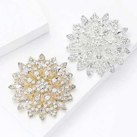 Luxus Legierung Strass Sonnenblume Brosche Für Damen Florale Hohl Brosche Pin Für Hochzeitskleid Anzüge Party Schmuck