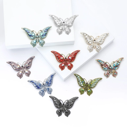 Vintage Legierung Schmetterling Brosche Für Damen Luxus Strass Zirkonia Eingelegt Bunte Tier Pin Kleidung Schmuck Zubehör