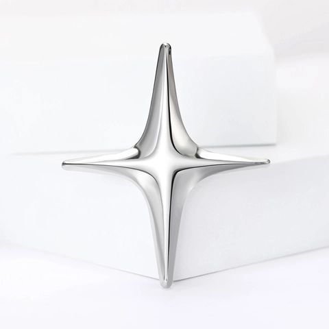 Minimalist Alloy Star Shape Brooch For Women High Polished Star Pin Fashion Commuting Jewelry Clothes Decorative Accessories