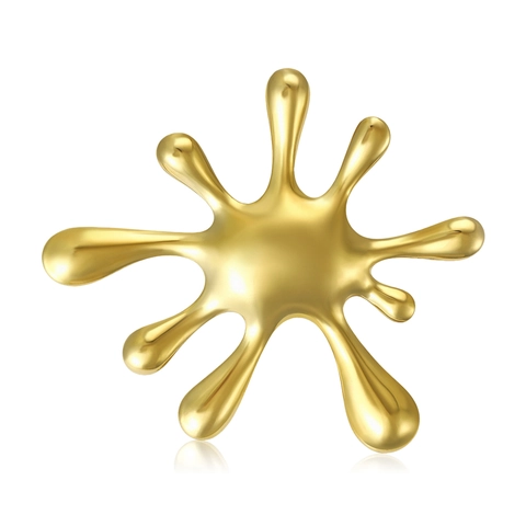 Abstract Liquid Metal Splash Brooch Pin Minimalist Stainless Steel Artistic Spray Shape Suit Corsage Fashion Jewelry Accessory