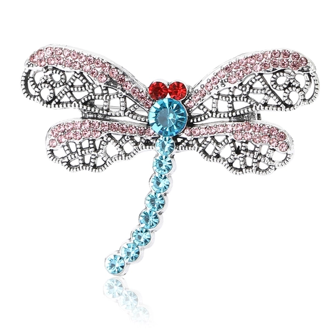 Vintage Legierung Libelle Brosche Für Damen Exquisite Hohle Strass Korsage Pin Elegante Mantel Dekoration Mode Schmuck