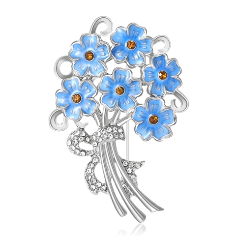 Exquisite Alloy Rhinestone Enamel Hydrangea Brooch For Women Elegant Floral Bouquet Corsage Fashion Butterfly Bow Accessories