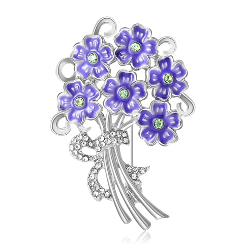 Exquisite Alloy Rhinestone Enamel Hydrangea Brooch For Women Elegant Floral Bouquet Corsage Fashion Butterfly Bow Accessories