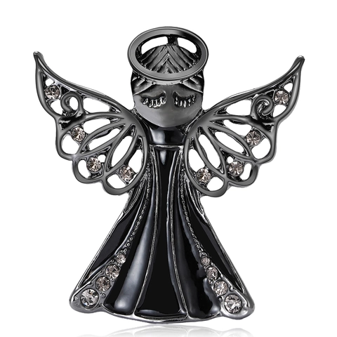 Minimalist Alloy Enamel Angel Brooch For Men Women Creative Fashion Rhinestone Drip Oil Badge Clothing Accessories Pin Jewelry