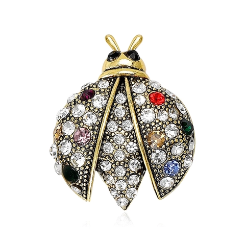 Spilla Coccinella in Lega Smaltata Vintage per Donna Uomo Moda Strass Insetto Animale Spilla Gioielli Accessori Decorazione Abbigliamento