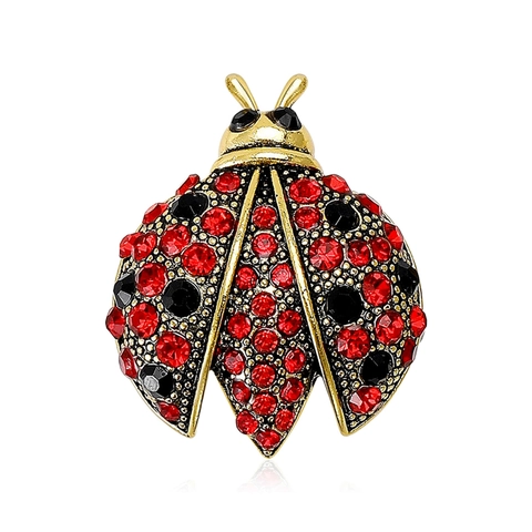 Spilla Coccinella in Lega Smaltata Vintage per Donna Uomo Moda Strass Insetto Animale Spilla Gioielli Accessori Decorazione Abbigliamento