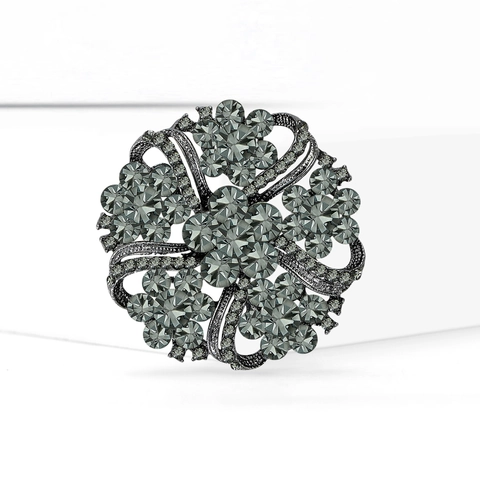 Vintage Strass Blume Girlande Brosche Für Damen Legierung Eingelegt Blumen Brustnadel Mode Anzug Mantel Schmuck Zubehör