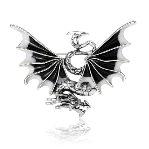 Spilla Drago Occidentale Gotico Vintage per Donna Uomo Lega Smalto Goccia d'Olio Spilla Drago Drago Volante Accessori Abbigliamento Gioielli Regalo