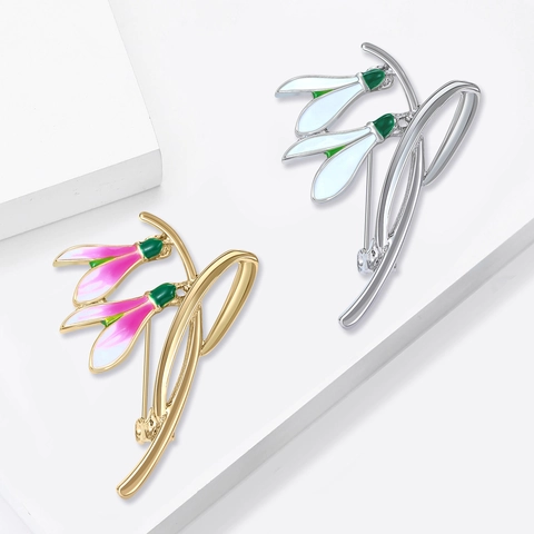 Elegante Spilla a Forma di Fiore di Bucaneve in Lega Smaltata Spilla Mughetto per Donna Accessori Abbigliamento Regalo Matrimonio