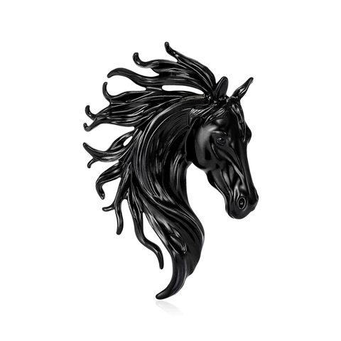 Vintage Alloy Horse Head Brooch Pin For Women Men Zodiac Animal Enamel Lapel Pin Individual Fashion Jewelry Accessories