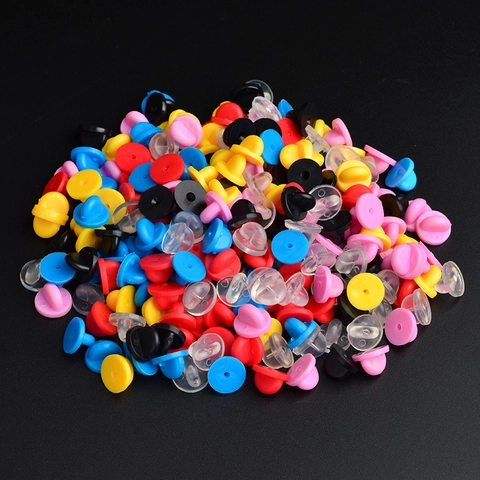 Alloy Butterfly Clutch Pin Backs Rubber Pin Backs Replacement For Enamel Pins Insignia Badges Brooch DIY Jewelry Findings