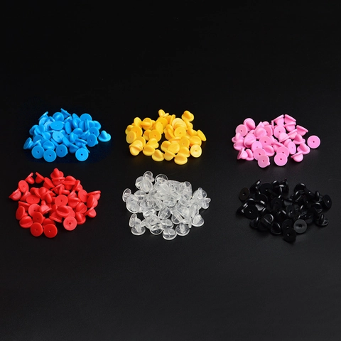Alloy Butterfly Clutch Pin Backs Rubber Pin Backs Replacement For Enamel Pins Insignia Badges Brooch DIY Jewelry Findings