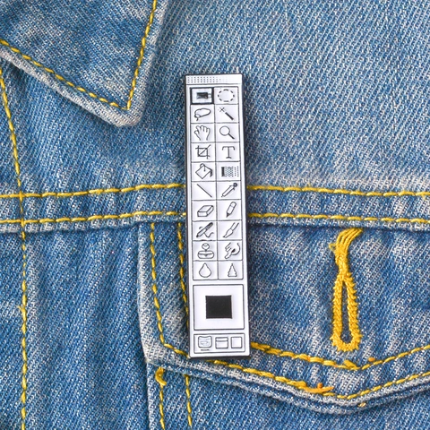 Broche de Esmalte Creativo Adobe Photoshop PS Barra de Herramientas para Diseñadores Geeks Aleación Metal Escritorio UI Pin de Solapa
