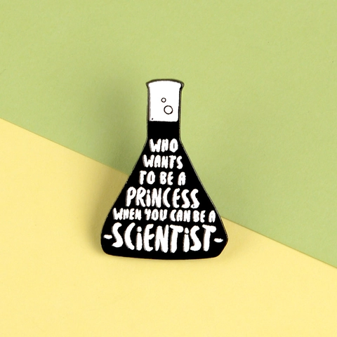 Science Theme Erlenmeyer Flask Enamel Brooch Alloy Scientist Lettering Pin For Backpack Hat Clothes Jewelry Gift Women Men