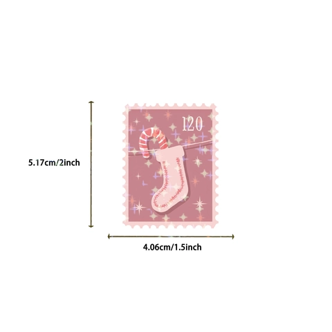 Kerstmis Postzegel Stickers Waterdicht PVC Sterrenfilm Cartoon Sneeuwpop Rendier Boom Decals Voor Journal Laptop Cadeau Decoratie