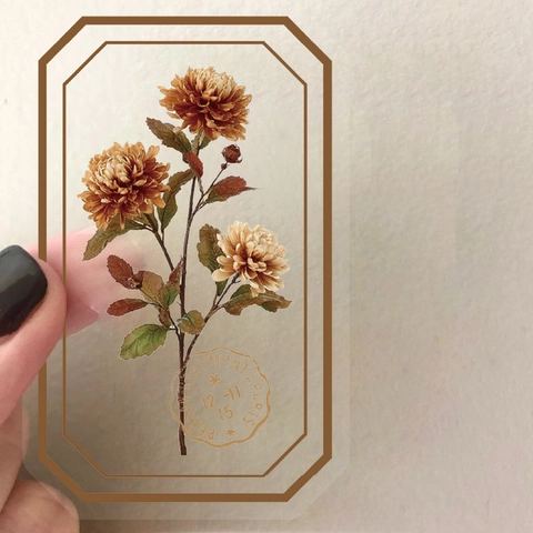 Vintage Botanische Aufkleber PET Wasserdicht Dekorative Decals Retro Blumen Pflanzen Hand Konto Scrapbooking DIY Schreibwaren