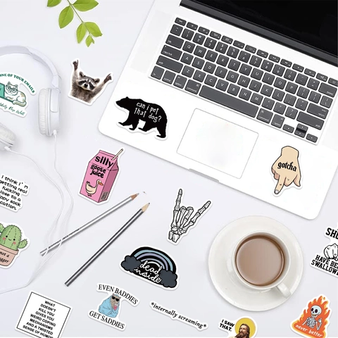 Funny Humorous Meme Quotes Stickers Waterproof PVC Decals For Laptop Water Bottle Phone Case Scrapbooking Decor