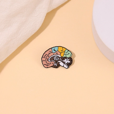 Colorful Brain Anatomy Enamel Pin Alloy Oil Drip Brooch Medical Science Badge Decorative Accessory For Bag Clothes Unisex