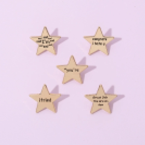 Funny Five-Point Star Alloy Brooch With Sarcastic English Phrases Gold Electroplated Enamel Pin For Clothing Backpack Unisex Jewelry
