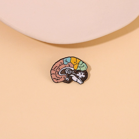Colorful Brain Anatomy Enamel Pin Alloy Oil Drip Brooch Medical Science Badge Decorative Accessory For Bag Clothes Unisex