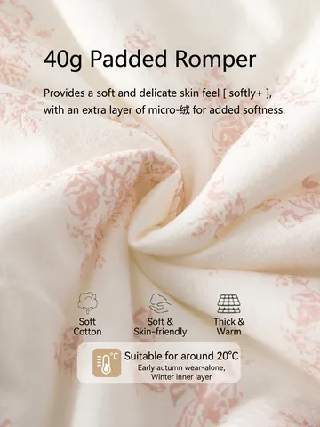 Baby Mädchen Chinesischer Stil Gesteppter Strampler Wattierter Blumen Jumpsuit Langarm Säugling Romper Mit Quaste Traditionelle Kleidung