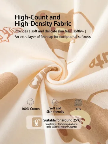 Tutina Neonato in Cotone a Maniche Lunga Con Stampa Orsetto Jumpsuit Senza Ossa Per Bambini Comodo Body Pigiama