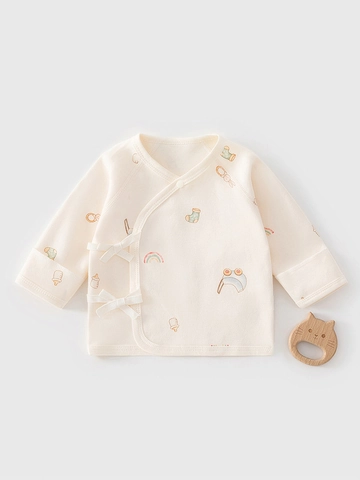 Top Kimono in Cotone per Neonato a Manica Lunga Biancheria Intima per Infanti Maglia Protezione Pancia Stampata per Bambini