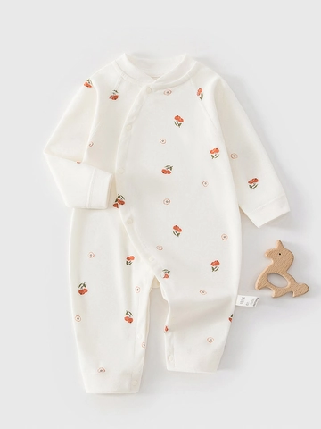 Reiner Baumwolle Baby Strampler Langarm Knochenloses Schlafanzug Für Neugeborene Jungen Mädchen Herbst Winter Frucht Tierdruck Body