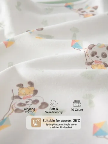 Säugling Baumwolle Langarm Top Und Hohe Taille Bauchschutz Hose Casual Bedruckt Panda Delphin Cartoon Loungewear Outfit Für Baby
