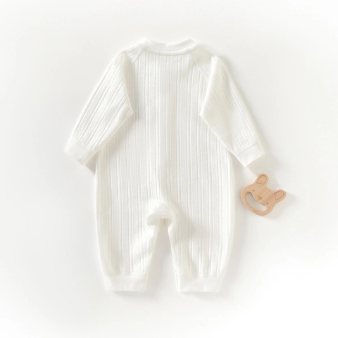 Pagliaccetto per Neonati 100% Cotone Manica Lunga Tuta Infantile Senza Cuciture Maglia a Costine Intera Vestiti per Bambino