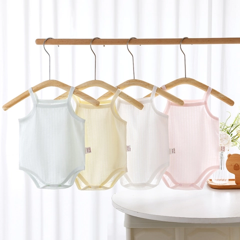 Neugeborene Baby Ärmelloser Baumwoll Body Sommer Dünner Atmungsaktiver Mesh Dreiecks Romper Für Säuglinge Jungen Mädchen Komfortabler Overall