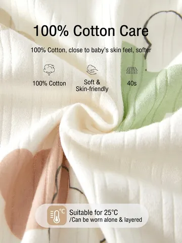 Newborn Baby Cotton Long Sleeve Romper Cartoon Animal Ribbed Infant Jumpsuit Comfortable Sleepwear One Piece For Boys Girls