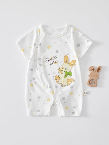 Newborn Infant Baby Short Sleeve Romper 100% Cotton Thin Breathable Boneless Jumpsuit For Summer Boys Girls Casual Sleepwear
