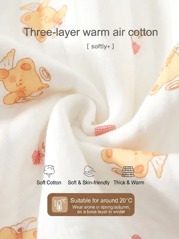 Pagliaccetto Trapuntato a Maniche Lunghe per Neonato Tuta Imbottita in Cotone Caldo per Bambini e Bambine Casual con Motivo a Cartoni Animati