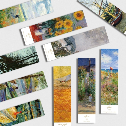 Segnalibri in Carta con Dipinti Famosi Impressionisti Vintage con Design Artistici di Van Gogh Monet per Regali di Lettura Cartoleria Artistica
