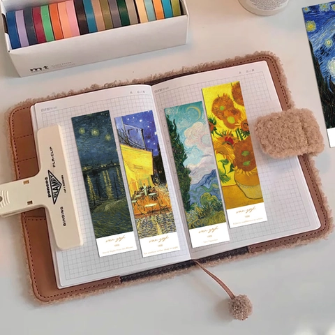 Segnalibri in Carta con Dipinti Famosi Impressionisti Vintage con Design Artistici di Van Gogh Monet per Regali di Lettura Cartoleria Artistica