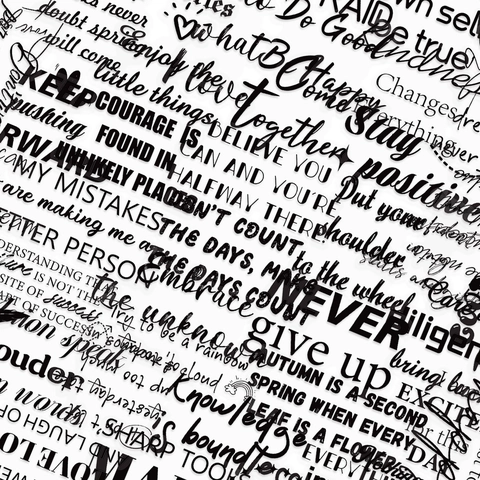 Adesivi Citazioni Motivazionali in PET Impermeabili per Scrapbooking Diario Laptop Bottiglia d'Acqua Decorazione
