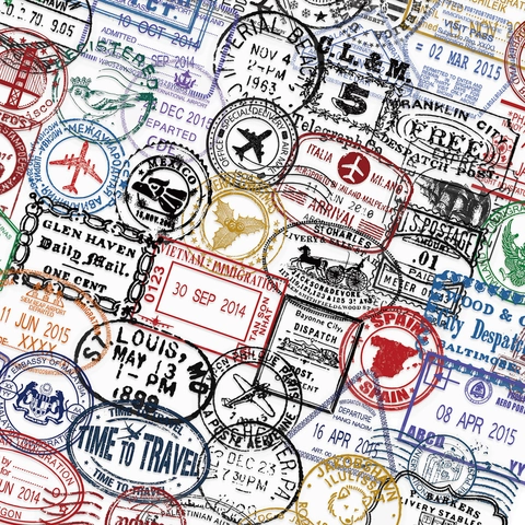 Vintage Viaggio Timbro Postale Francobollo PET Adesivi Retrò Estetici Impermeabili Decalcomanie per Scrapbooking Journaling DIY Decorativi Laptop