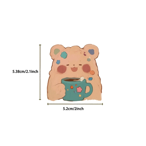 Simpatici Adesivi per Orsi Animati Coreani Impermeabile Stile Pittura a Olio Decalcomanie per Scrapbook Laptop Custodia per Telefono Diario Decorazione Multicolore Graffiti Adesivi