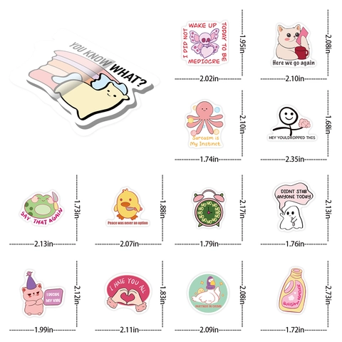Autocollants Meme Sarcastiques Roses Dessin Animé Imperméable PVC Décalcomanies Pour Portable Guitare Bagage DIY Citations