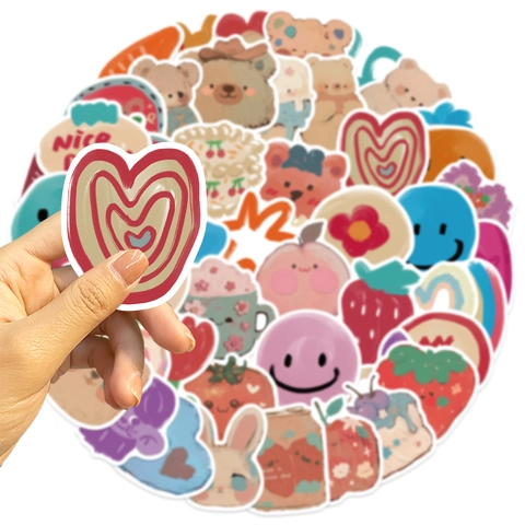Cartoon Ölgemälde Bär Aufkleber Wasserdicht PVC DIY Deko Aufkleber Für Laptop Koffer iPad Handyhülle Scrapbooking