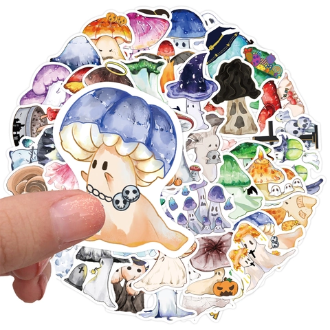 Halloween Fantasma Seta Impermeable Pegatinas PVC Dibujos Animados Estética Calcomanías para Botella de Agua Portátil Scrapbooking